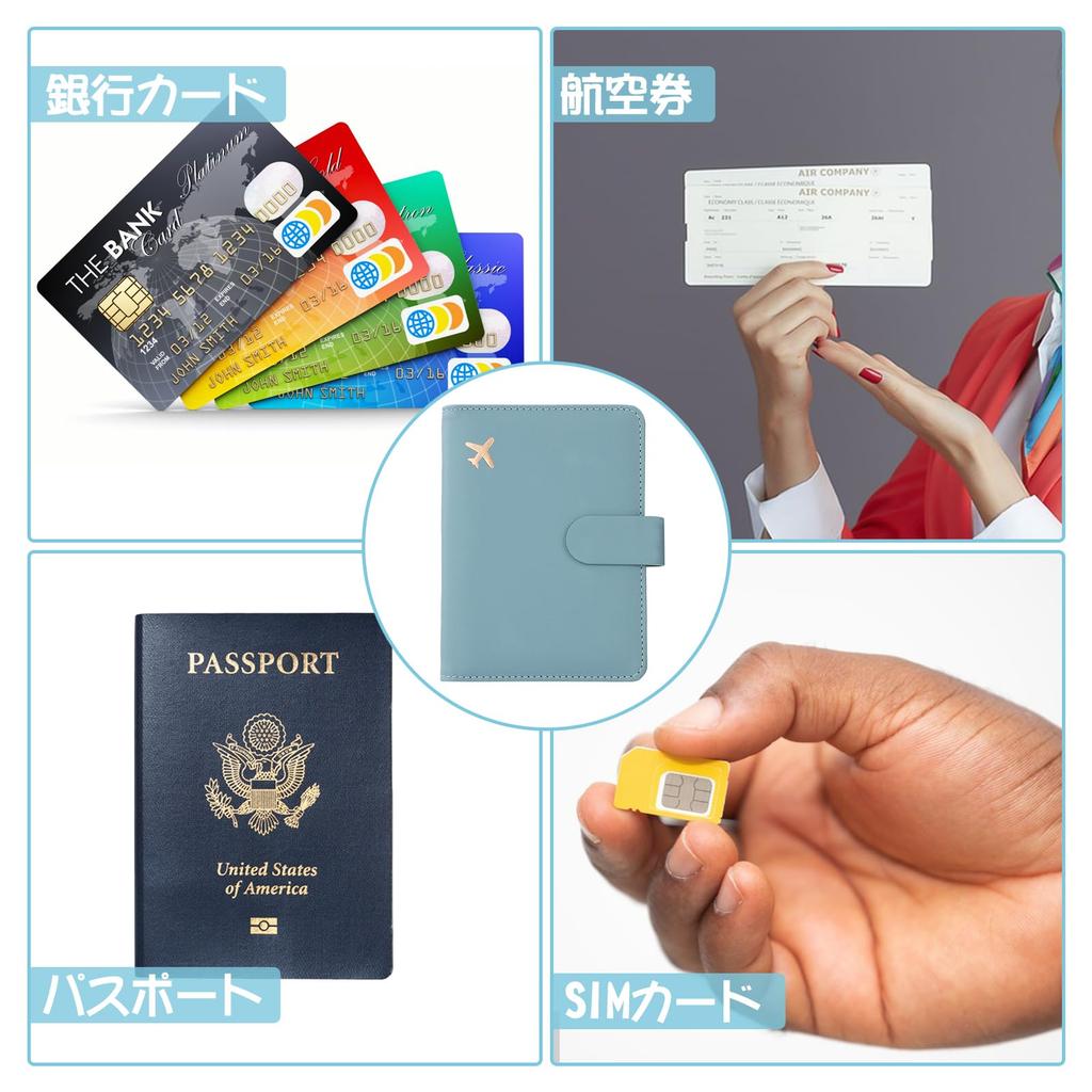 Coollooda Passport Passport Passport Electromagnetic Wave Security Storage RFID Holds 2 SIM PU Coin Slim Large Domestic and International Travel
