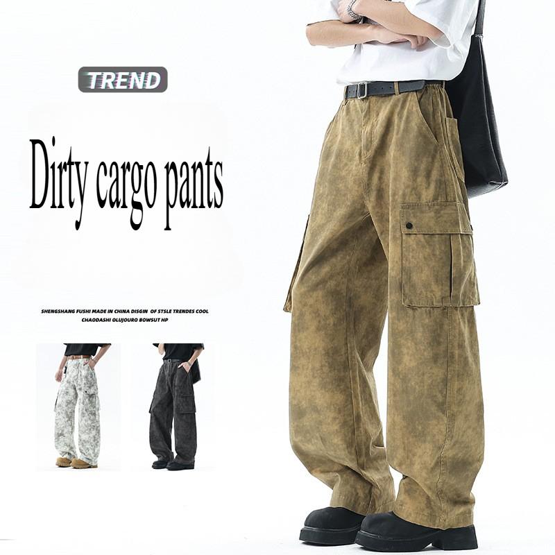 

Spring Autumn Men Pants American Style Men s Cargo Pants Baggy Trousers Straight Leg Male Bottom Tide Asian size 2XL