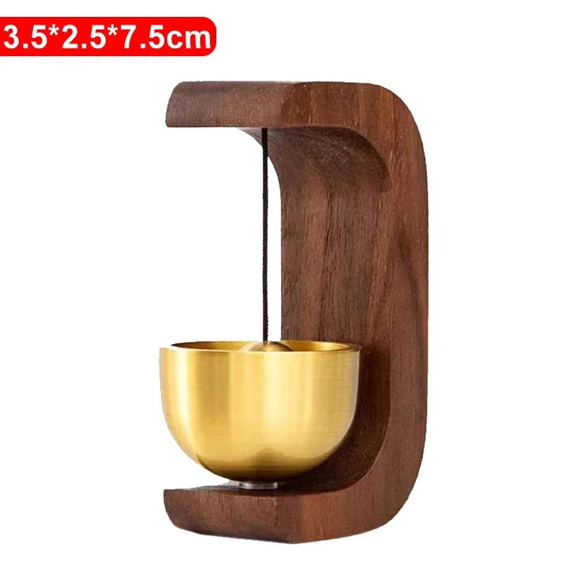 Solid Wooden Doorbell Aesthetic Magnetic Brass Wind Chimes Wireless Doorbell Entrance Door Bell Pendant Home Decor Minimalism