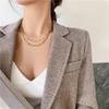 18K Gold-Plated Titanium Steel Necklace - Thick Chain Clavicle Design Inspired by Japan, Korea, Europe, and America