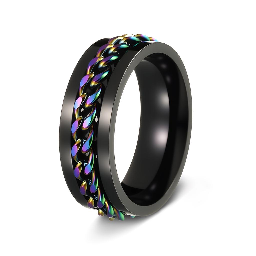 Men's Titanium Steel Spinning Ring Rotatable Stress Relief Jewelry Multifunctional Bottle Opener Ring