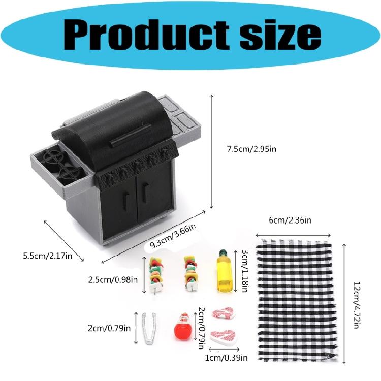 Metal Barbecue Grill Model for Dollhouses Furniture, Deck Cookout Display Accessory Use Case Display Item