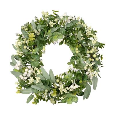 45cm Artificial Flower Eucalyptuses Wreath Outdoor Front Door Wall Window Decors Simulation Holiday Celebration Wreath