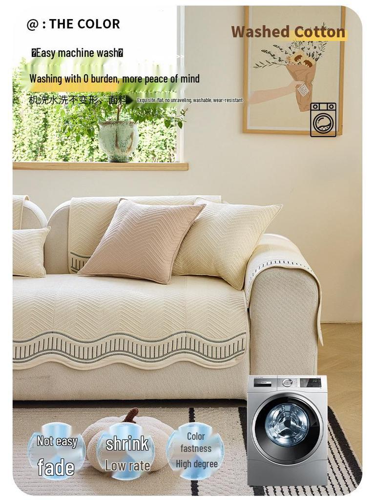 2026 All-Season Non-Slip Washable Cotton Sofa Cushion with Simple, High-End Style