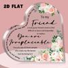 2D Flat"To My Friend" Desktop Heart-Shaped Acrylic Decoration Plaque, Home Decor Plaque Hanging Wall Art Decorative Garden Decoration for Room Door Si