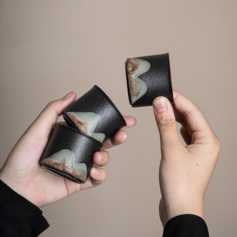 Su's Ceramic Hand-painted 'Rivers & Mountains' Kung Fu Tea Set