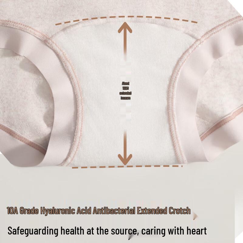 FENTENGCARE Women's 3-Pack 10A Antibacterial High-Waist Cotton Boxer Briefs