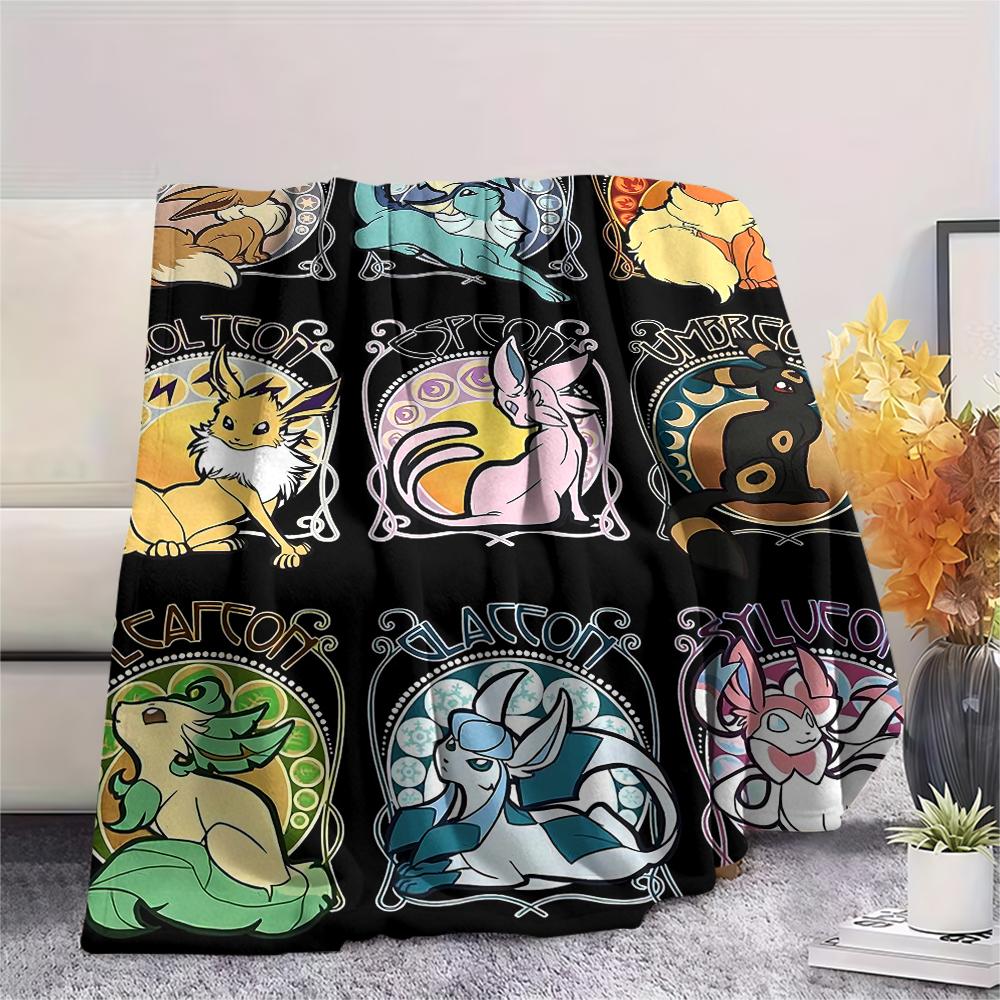 Pokemon Characters Print Flannel Blanket,High Quality Comfortable for All Seasons,Home Decor,Warmth and Comfort,Perfect for Christmas Gifts