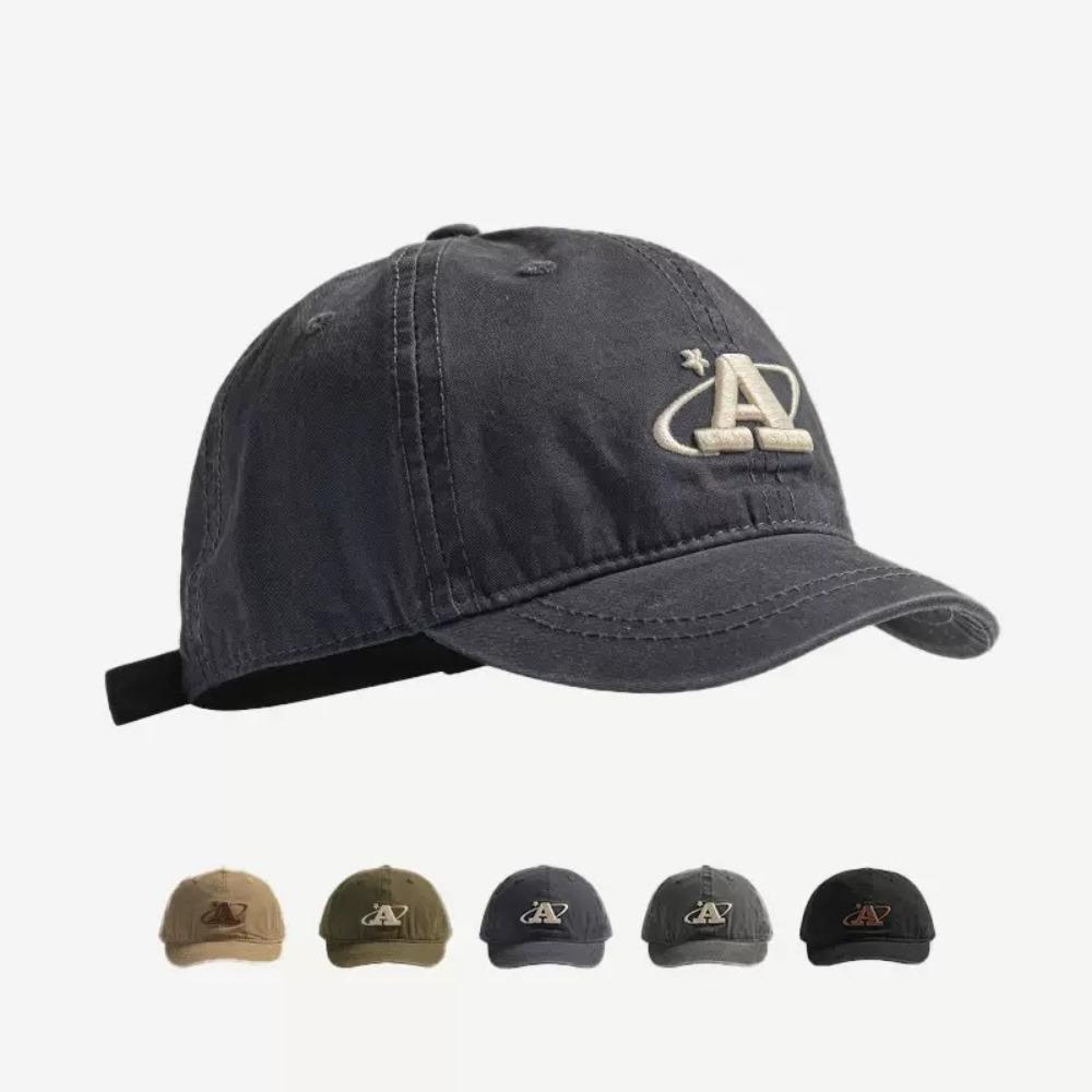 Spring Autumn New Short Brim Baseball Cap A Letter Embroidery Hip Hop Vintage Design Fashion Unisex Casual Hat For Outdoor Daily