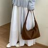 High Quality Soft PU Half Moon Shoulder Crossbody Bag Women Large Capacity Lazy Style Fashion Simple Commute Tote Handbag