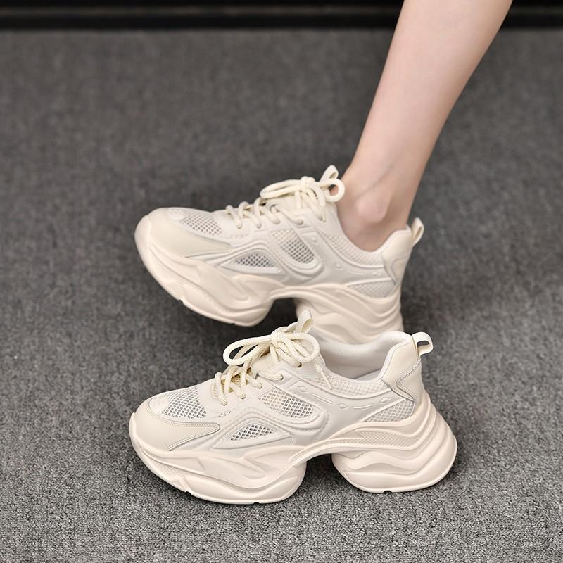 Spring and Summer Lightweight Height-increasing Dad Shoes for Women Breathable Mesh Thick-soled Sports Shoes Breathable Mesh Trendy