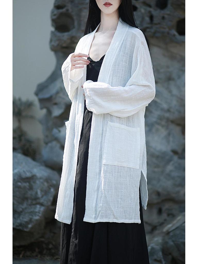 Zen Style Cotton Linen Cardigan - Spring/Summer Sun Protection