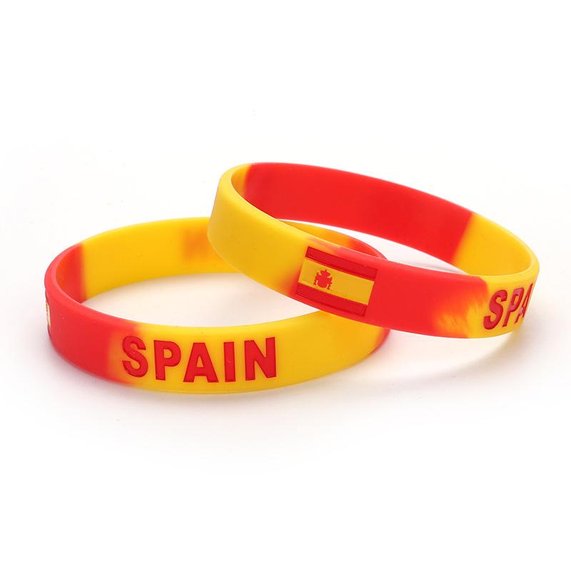 Football World Cup Bracelet Argentina France Brazil Netherlands United States Portugal Italy Flag Silicone Bracelet