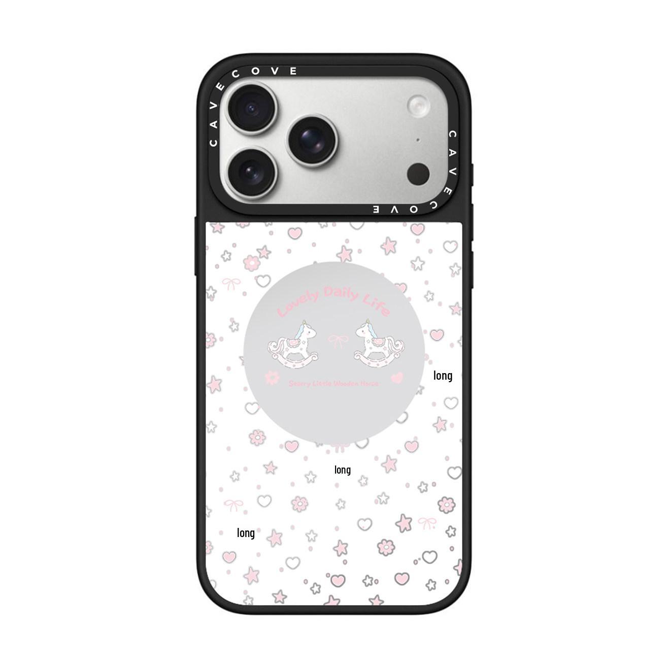 

Pink Heart Star Wooden Horse MagSafe Case for iPhone 17 Pro Max 11