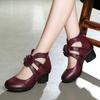 Fashion GKTINOO Vintage Summer Women's Shoes Genuine Leather High Heel Shoes 2025 Autumn Fashion Shoes Non-Slip Soft Bottom Women Pumps
