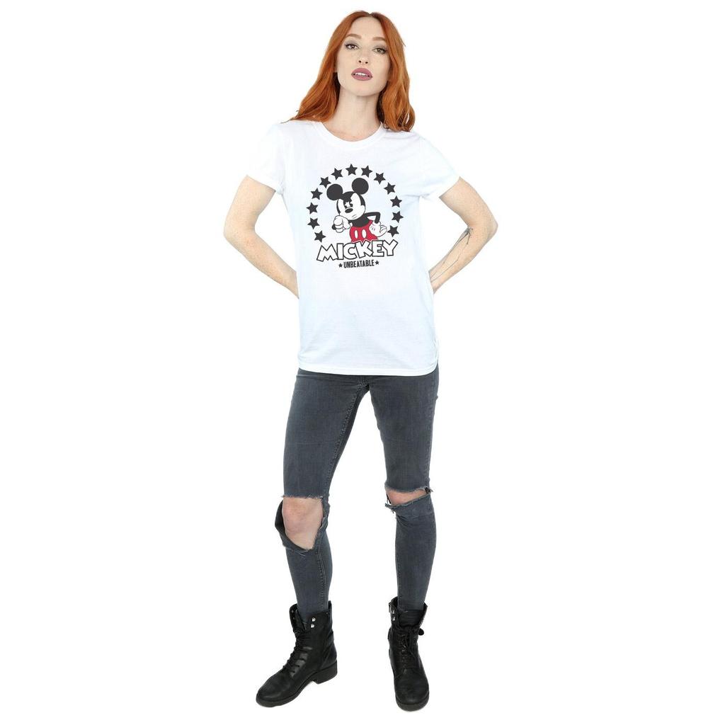 Disney Womens/Ladies Mickey Mouse Unbeatable Cotton Boyfriend T-Shirt