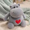Cute Hippo Plush Toy Hippo With Love Heart Lifelike Ants Plush Doll Soft Stuffed Animal Doll Boys Girls Birthday Holiday Gift