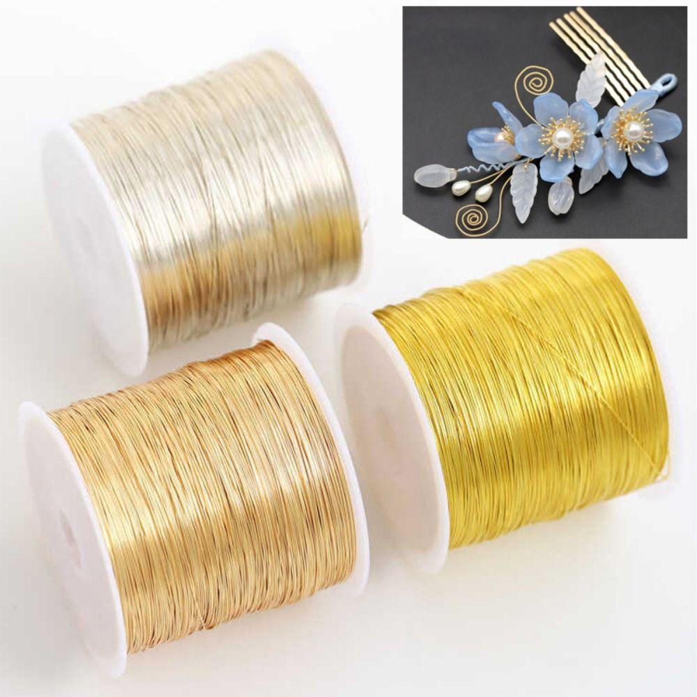 100m/roll Gold Plated Color Preserving Alloy Copper Wire 0.3mm 0.4mm DIY Jewelry Making Wire Handmade Crafts DIY Headwear