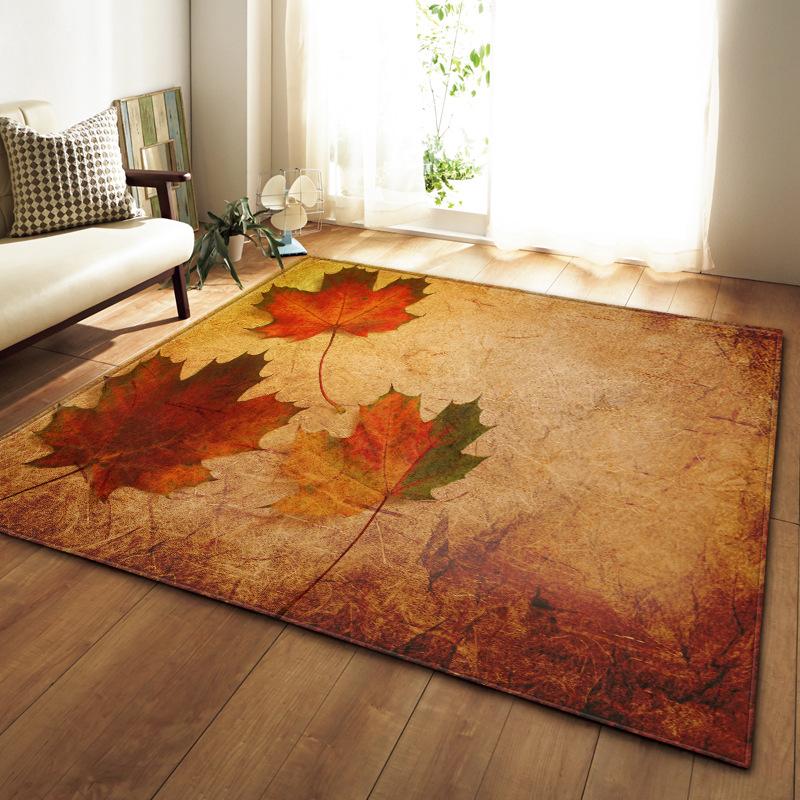 Maple Leaf Living Room Carpet Bedroom Dining Room Floor Mat Pattern Size