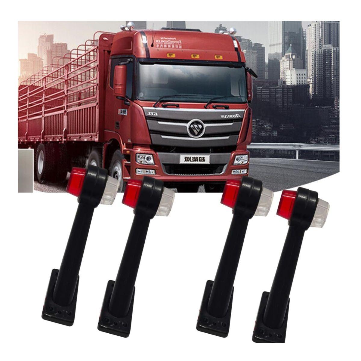 

6 SMD Rubber Stalk Side Marker Light – Red/Clear Outline Lamp 12V Flexible Rubber Base | Compatible with Truck, Caravan, Kenworth, (Set of 4) чистий/червоний