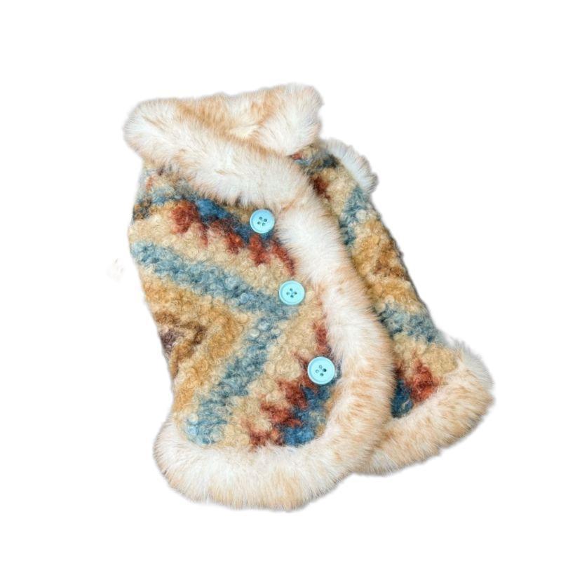 Warm Winter Dog Vest Small Medium Breeds Poodle Teddy Fleece Lined Hoodie Style Pet Coat