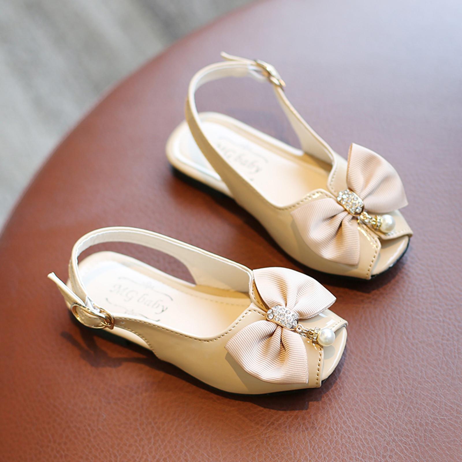 

Детские сандалии принцессы с открытым носком и кристаллами для маленьких девочек