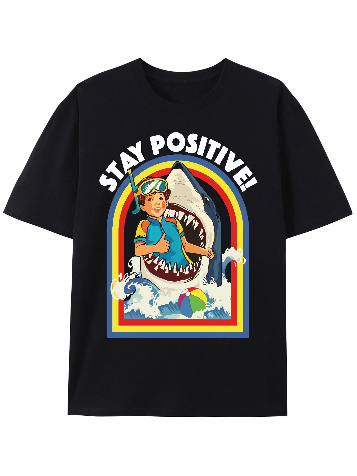 Funny Shark Beach Graphic T-shirt S