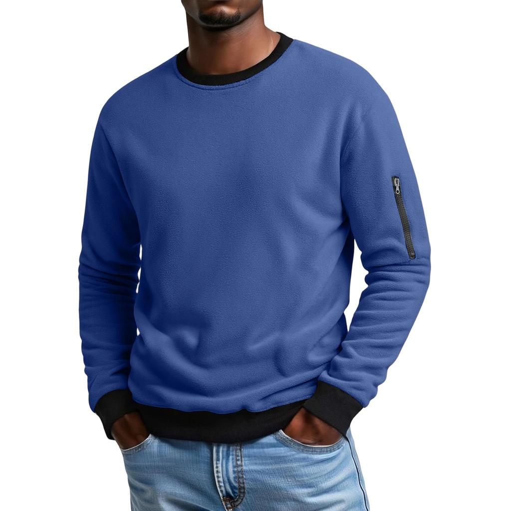 Men'S  Outdoors Leisure Trend Versatile Round  Neck Long  Sleeves T,Shirt