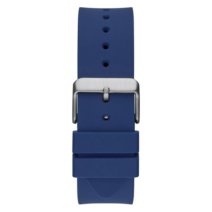 Męski wielofunkcyjny zegarek kwarcowy, z niebieską tarczą i chowanym paskiem. Zegarek w stylu casual. Model: GW0203G7.