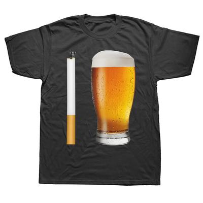 Funny Smoking Beer Joke Humor Printed T-shirt Women's Casual Short Sleeve Streetwear Graphic Tshirts Summer Streetwear Y2K To...