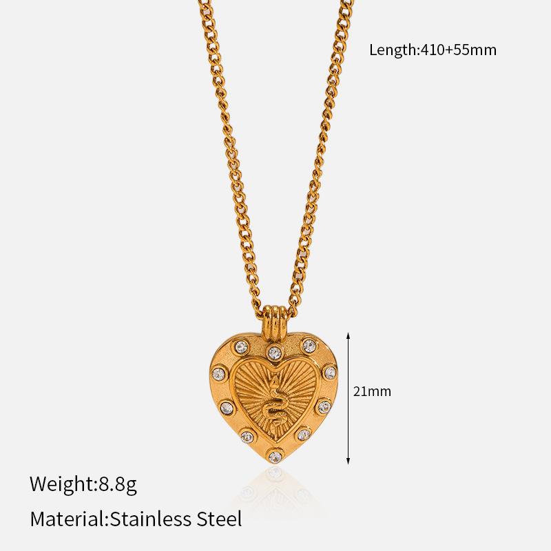 Vintage French Twisted Star Moon Pendant Necklace For Women Fashion Titanium Steel Chain