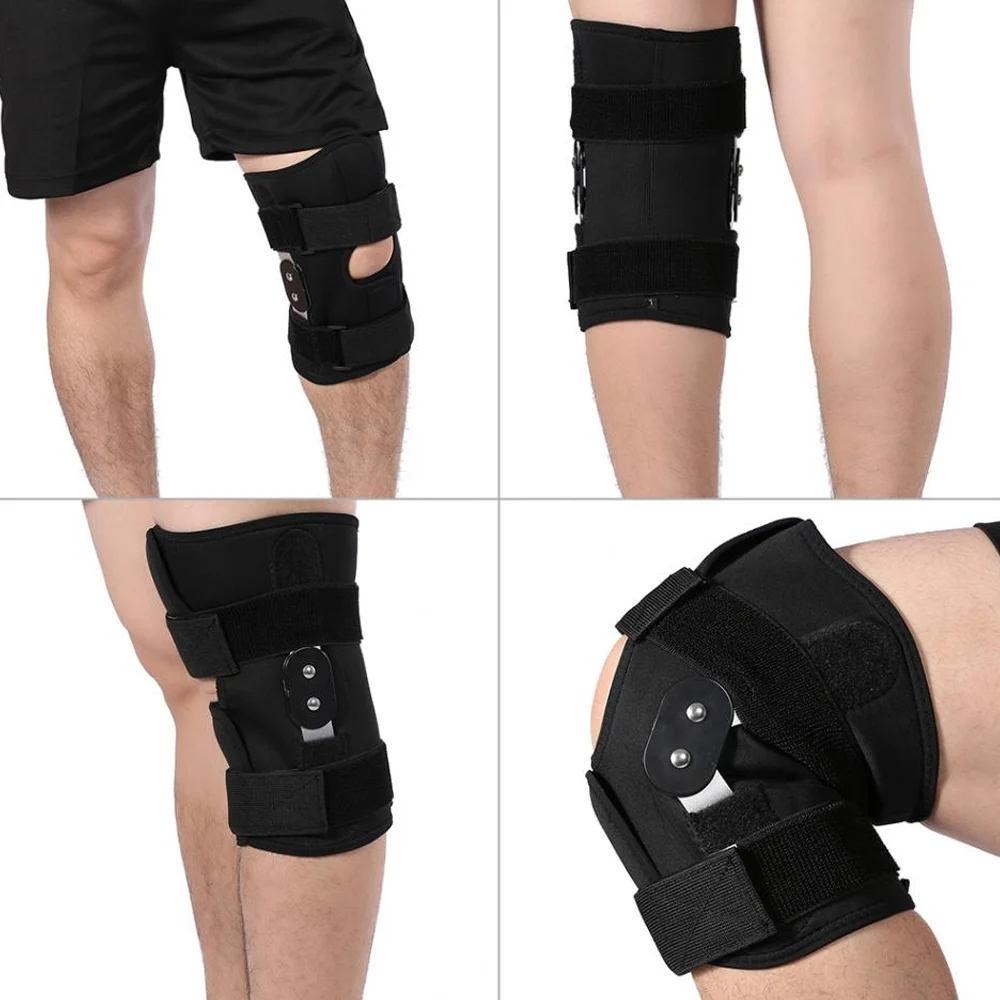 1Pcs Adjustable Hinged Knee Patella Support Brace Sleeve Wrap Cap Stabilizer Sports Running Gym Wrap