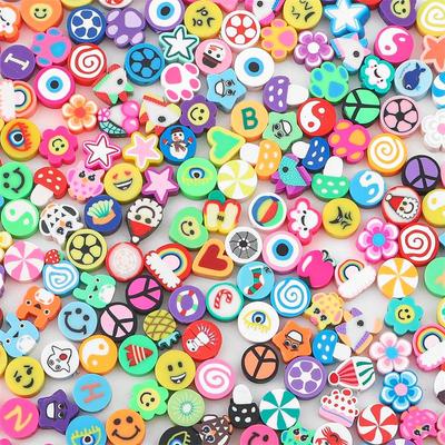 30Pcs Soft Clay Halloween Flower Beads For DIY Necklace Bracelet Earrings Jewelry Making Craft Accessories