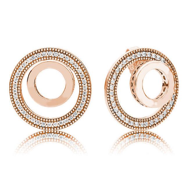 925 Sterling Silver Earring Allure  Of Faith Signature Circles Moments Charm Double Hoop Earring For Women Fashion Jewelry