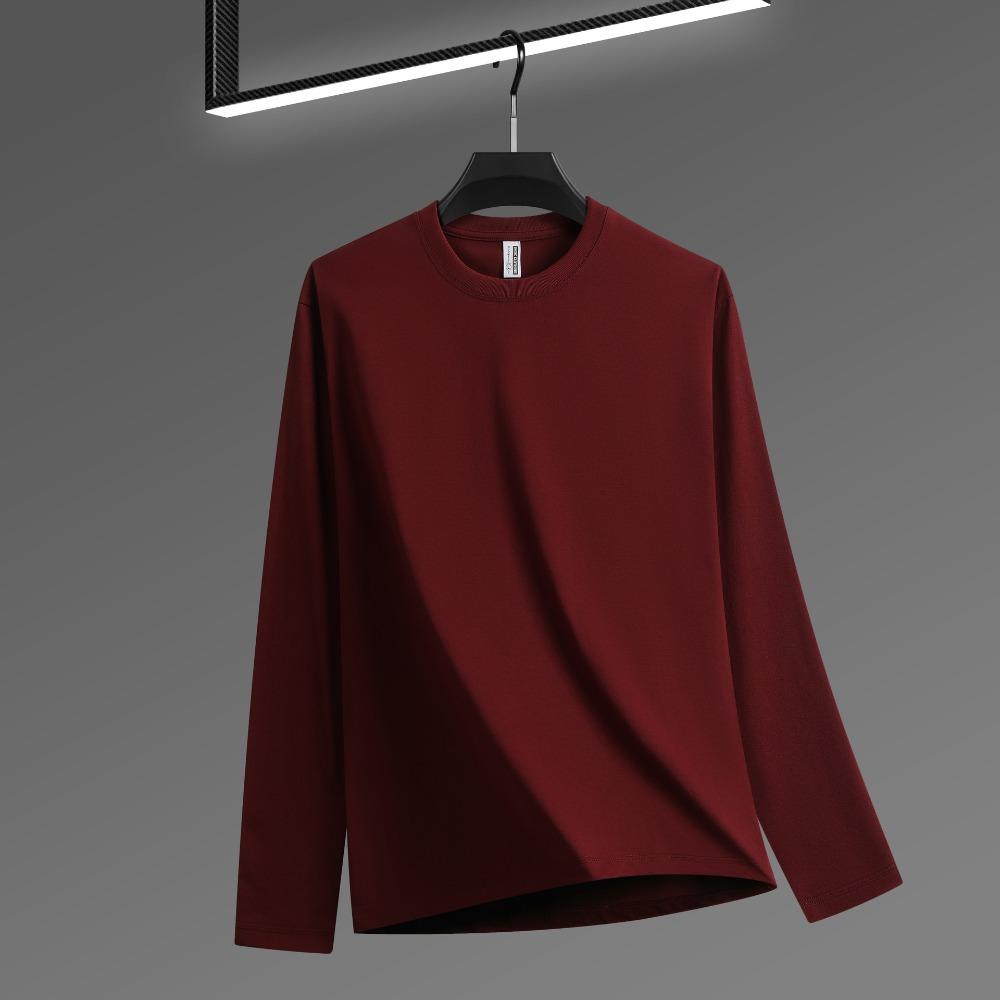 New Simple Basic Versatile Long-sleeved Men's Spring and Autumn High-quality Round Neck Inner Loose Bottoming Shirt Top