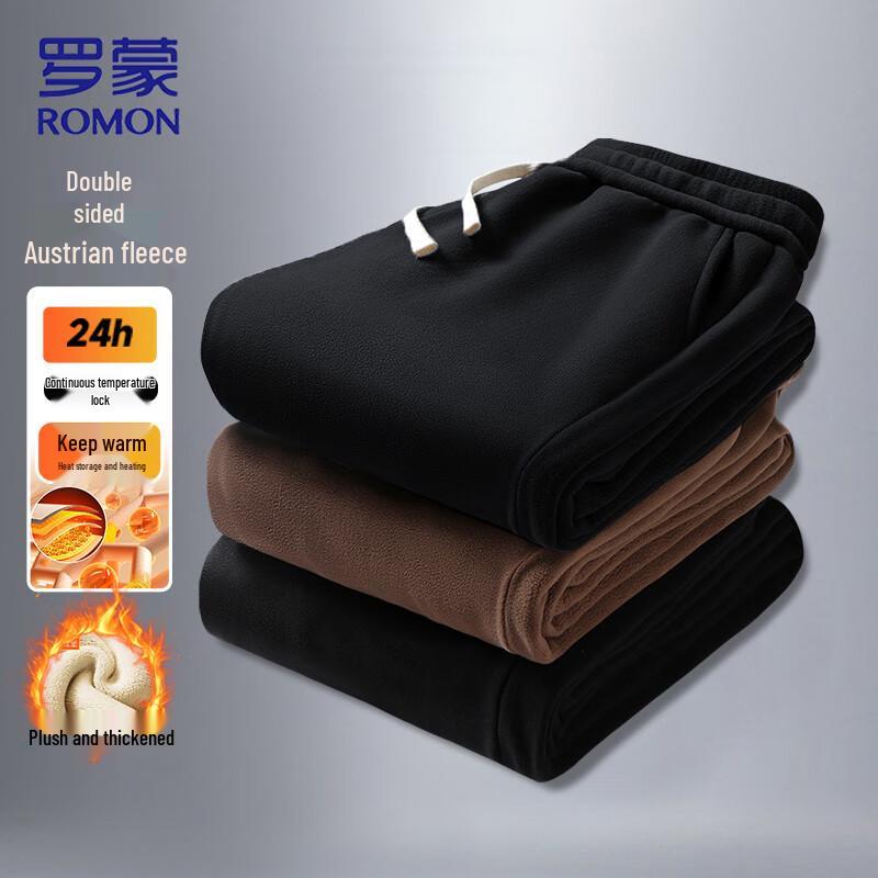 ROMON Men's Double-Sided Fleece Lined Casual Pants