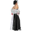 Adult Female Halloween Costume Costume Kuila Dalmatians Costume Cosplay Black and White Witch Suit