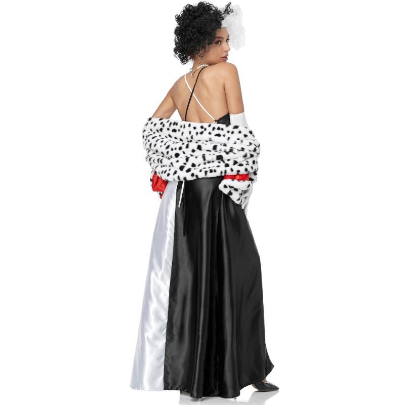 Adult Female Halloween Costume Costume Kuila Dalmatians Costume Cosplay Black and White Witch Suit