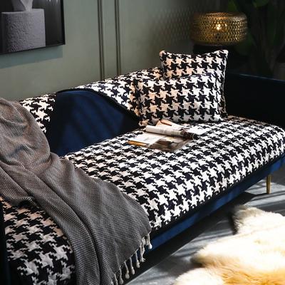 Cuscino per Divano Autunno e Inverno Semplice Pied-de-poule Spesso Peluche Copridivano Antiscivolo Copertura