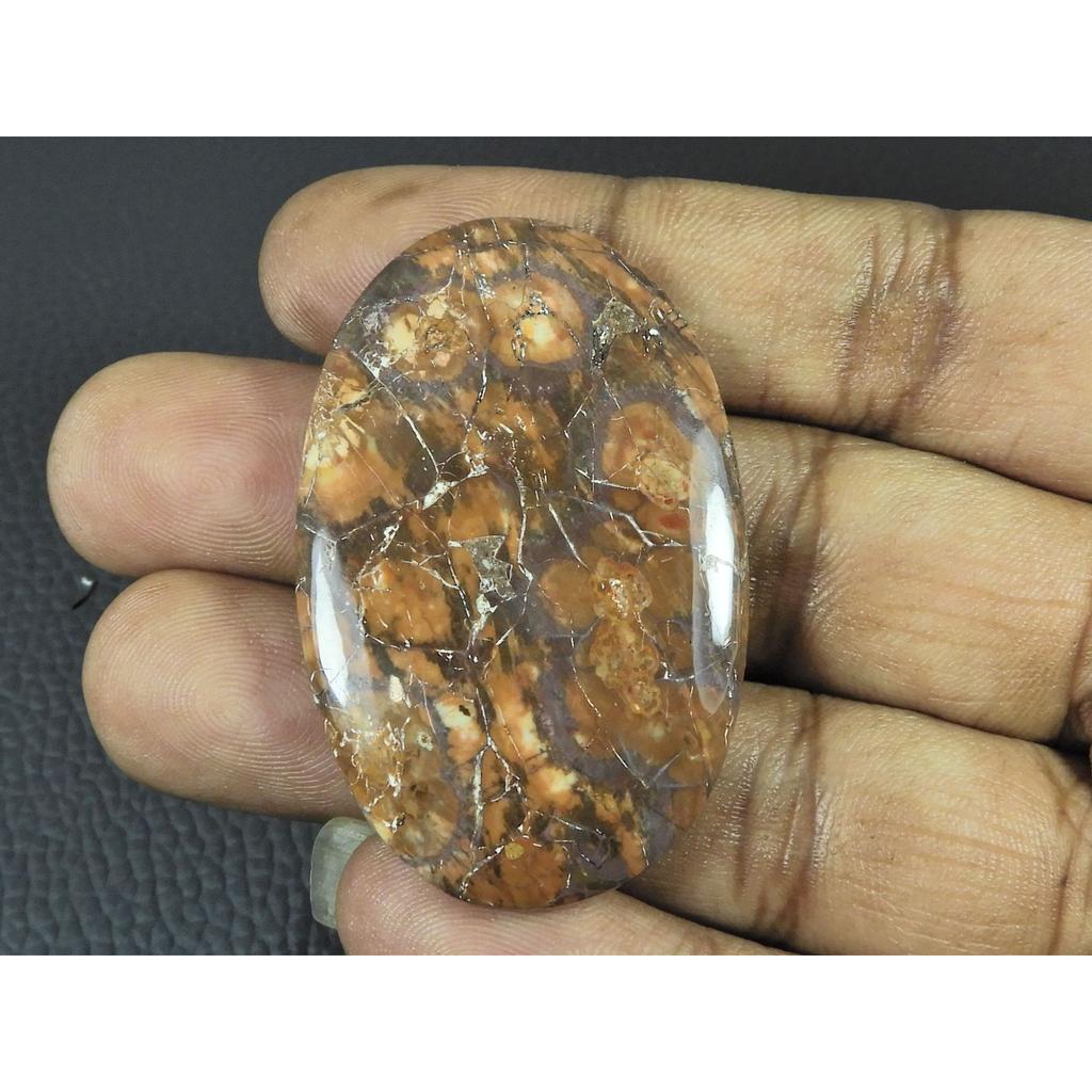 30X48X05MM Natural Bird Eye Jasper Oval Shape Cabochon Loose Gemstone 68Cts. G-284