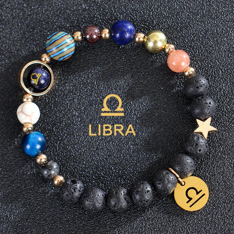 Eight major planets and twelve zodiac signs bracelet, frosted stone, bead bracelet, planets, Christmas gift, Stocking stuffers