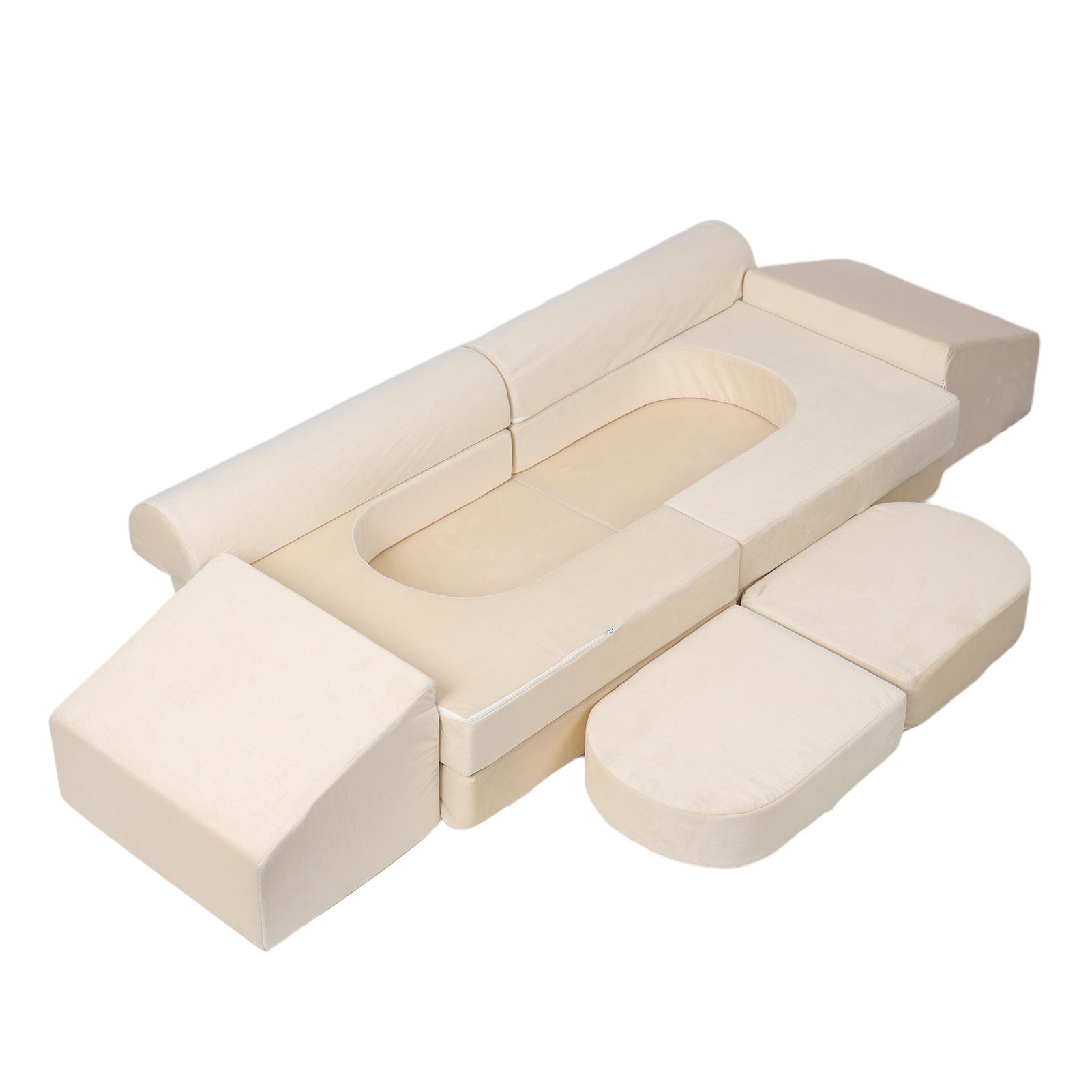 Игровой диван Детский диван из пеноматериала Диван-кровать с губкой высокой плотности Playing Creativing Sleeping Kids Furniture Модульный детский игровой диван бежевый
