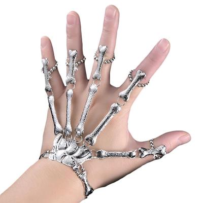 Gotik Punk İskelet Parmak Bilezikler Unisex İskelet Kemik El Bilezikler Bilezikler Cadılar Bayramı Cosplay 