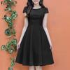 Women Summer Round Neck Short Sleeve Casual A-line Dress