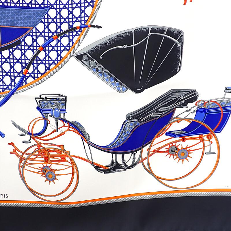 HERMES   scarf black/white silk Women