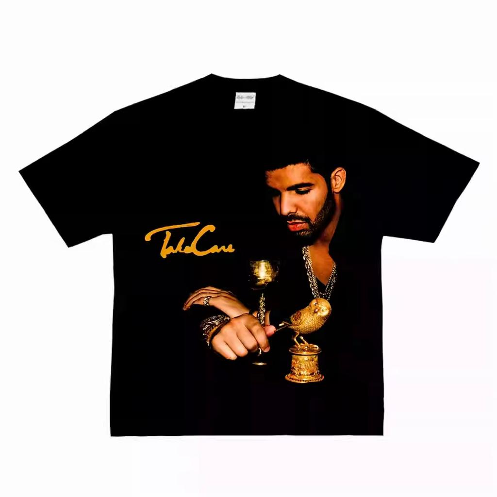 Drake Luxury Graphic T-Shirt Heavy Cotton Hip Hop Elegance Unisex Loose Crew Neck Streetwear Summer Casual Tees