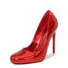 Fashion red patent leather high heels single shoes round head thin heels pole dance catwalk large size women's shoes