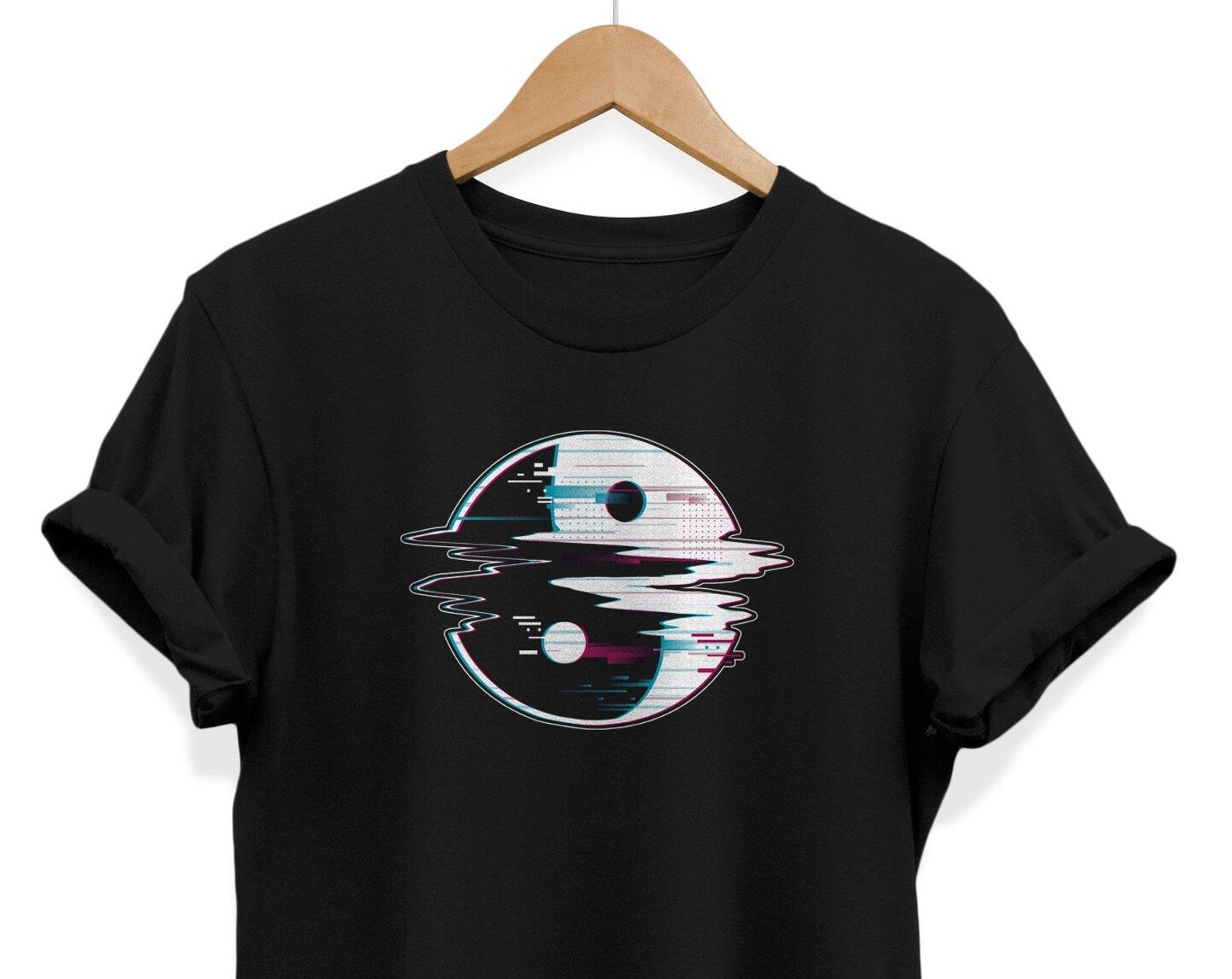 Yin Yang Glitch T-shirt: Vaporwave Grunge Tee M