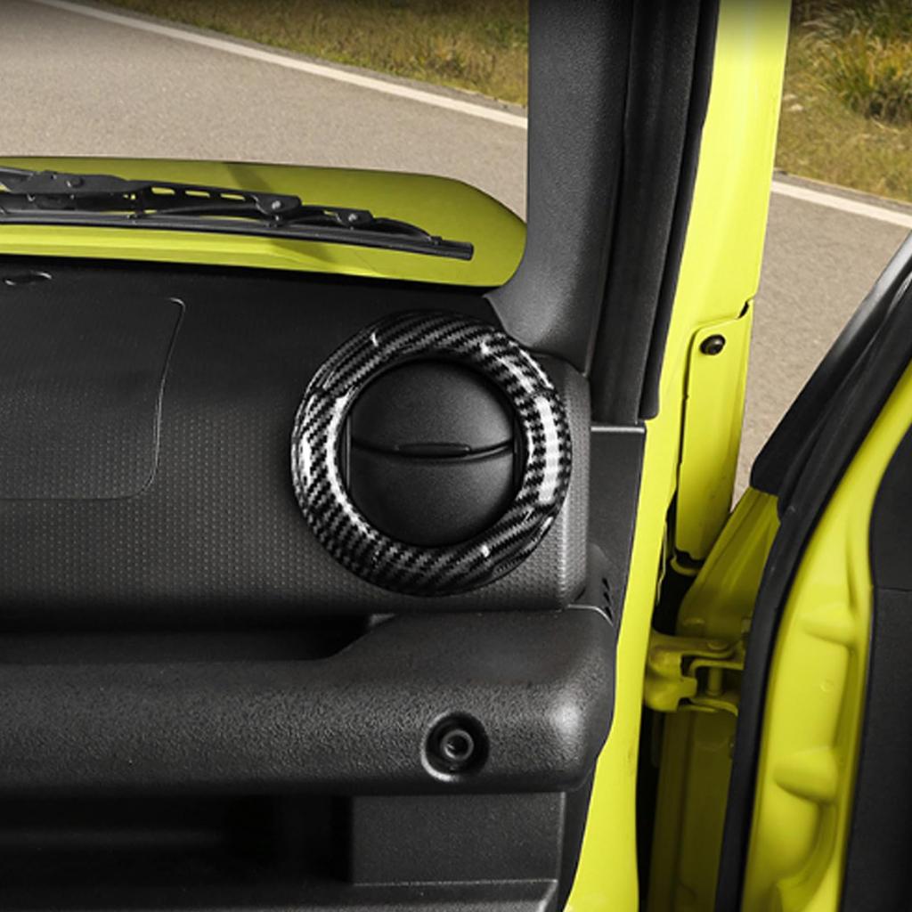 FDAIUN Driver and Passenger Air Vent Trim Frame for Suzuki Jimny 4th Generation Carbon Fiber Stylish Interior Panel with Tape (JB64, JB74, JC74)