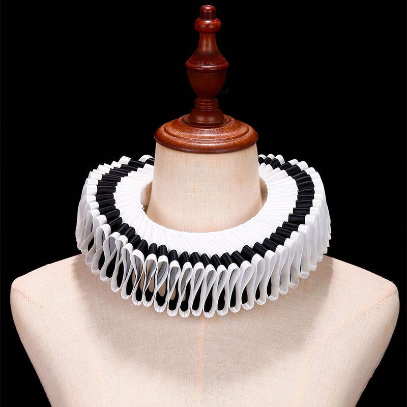 Palace Decorative Ralph Collar Detachable Ruffled Scarf Fake Collar Clown Collar Necklaces Costume Accessory For Pography